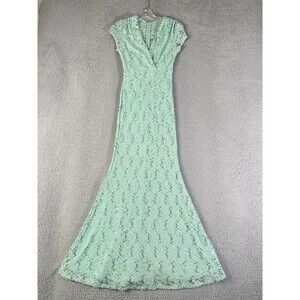 La Scala Dress Womens Small Green Prom Formal Lace Sequin Babydoll Fairy Mermaid